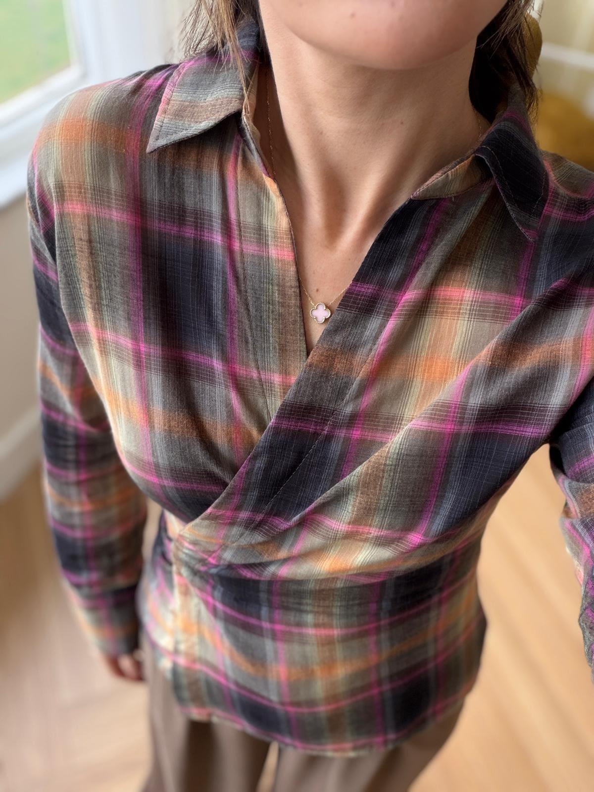 Contour Wrap Shirt Olive Mix