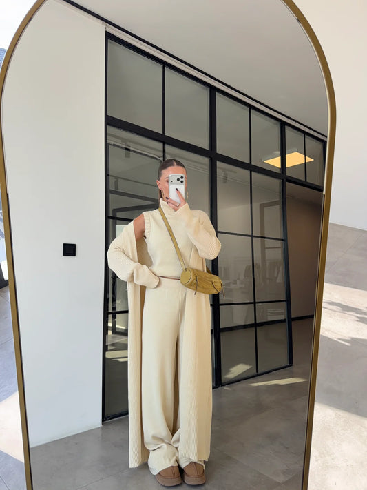 Cream Lounge Knit Set