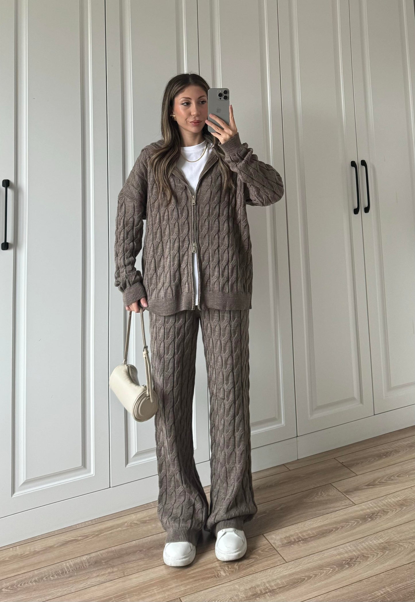 Cable Knit Set in caffe