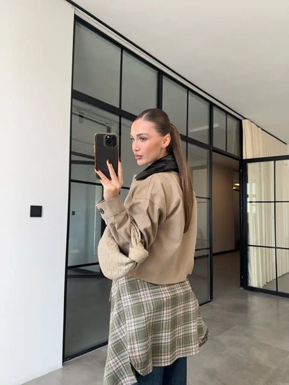 Detachable Leather Collar Jacket