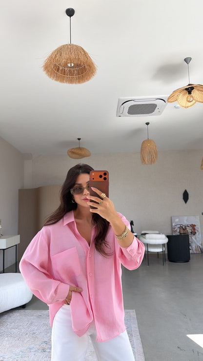 Flowy Modal Shirt – Soft Pink