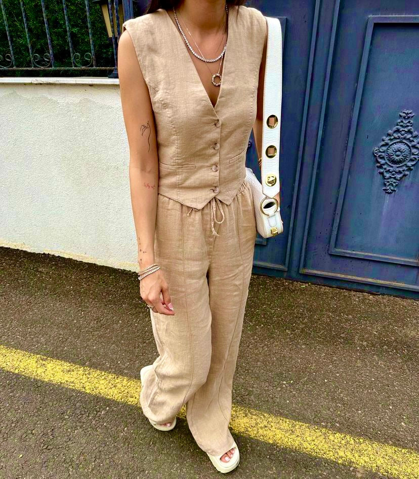 Linen vest set
