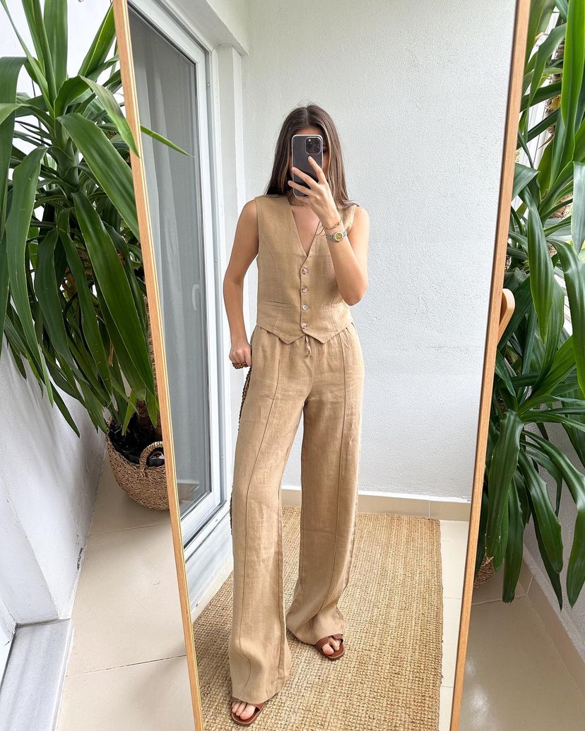 Linen vest set