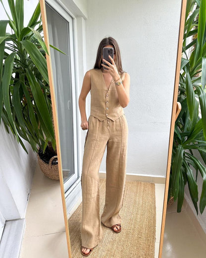 Linen vest set
