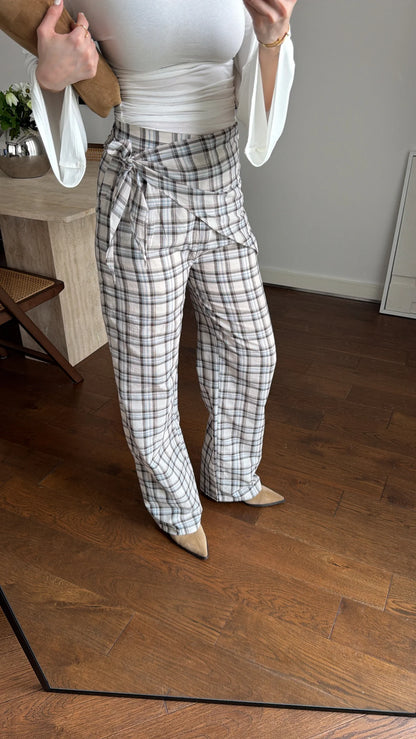 Plaid Wrap Pants