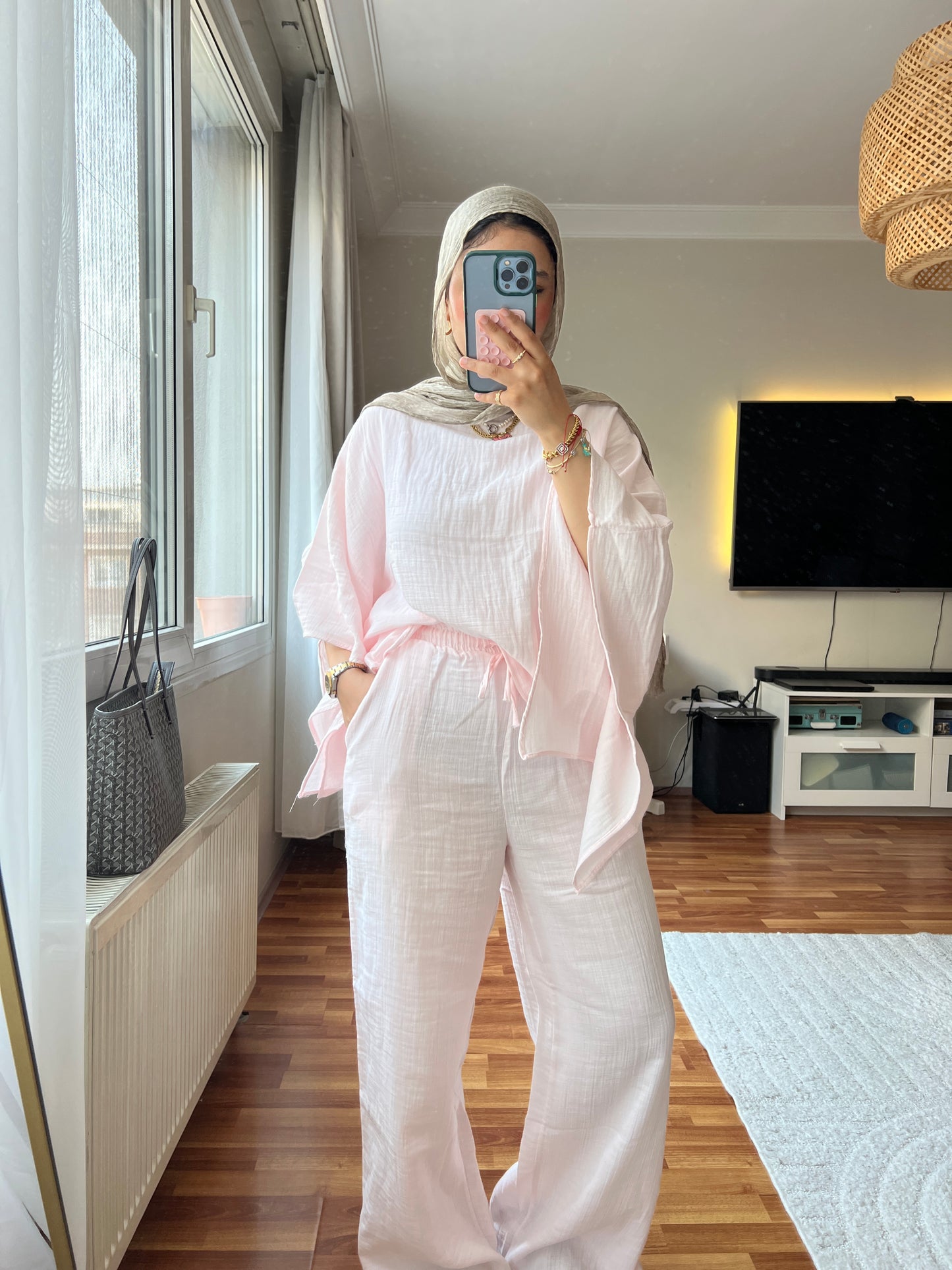 Linen Grace Set in powder pink
