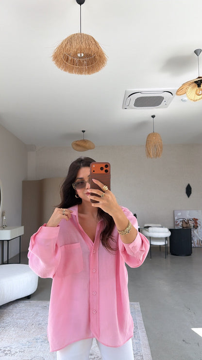 Flowy Modal Shirt – Soft Pink