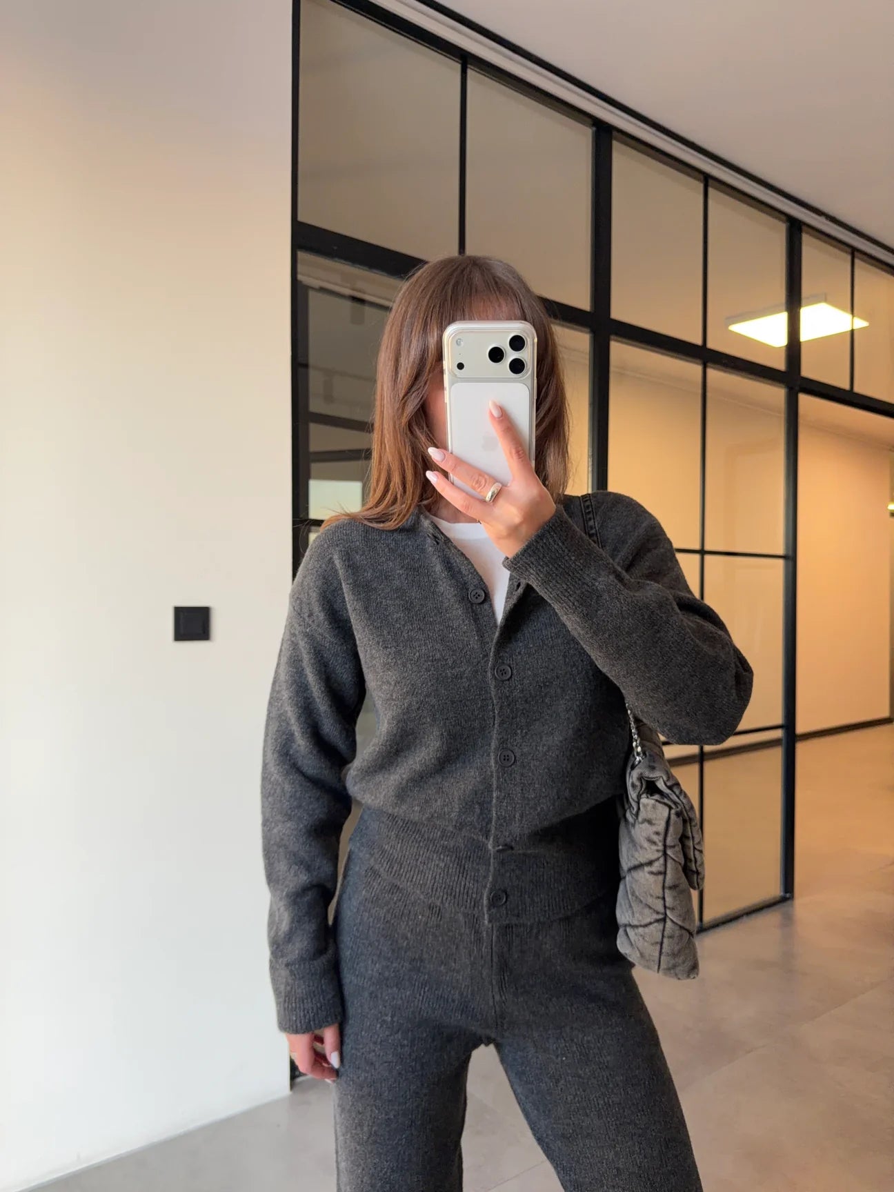 Cocoon Knit Set in Grey