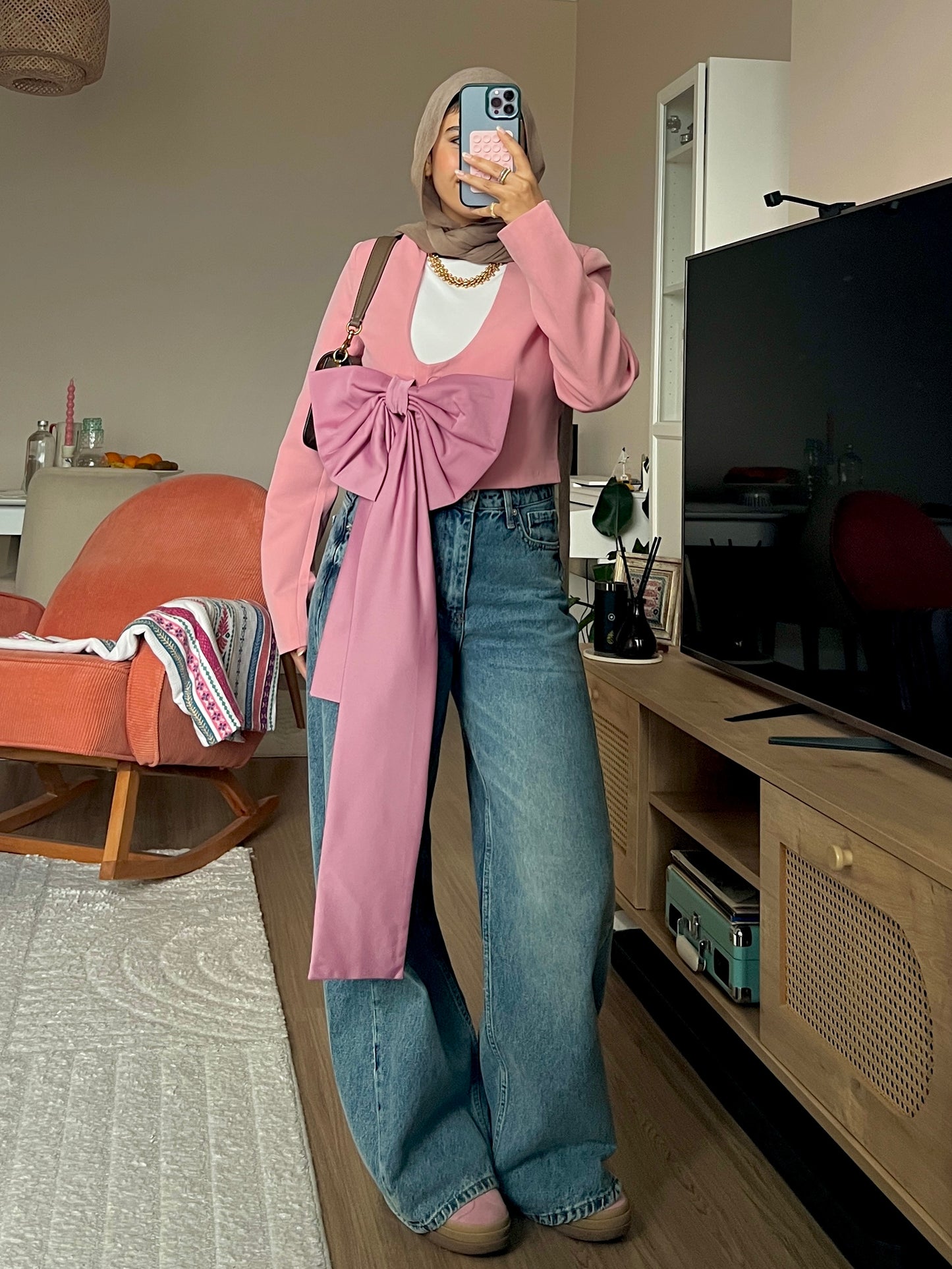 Rosé Bow Blazer
