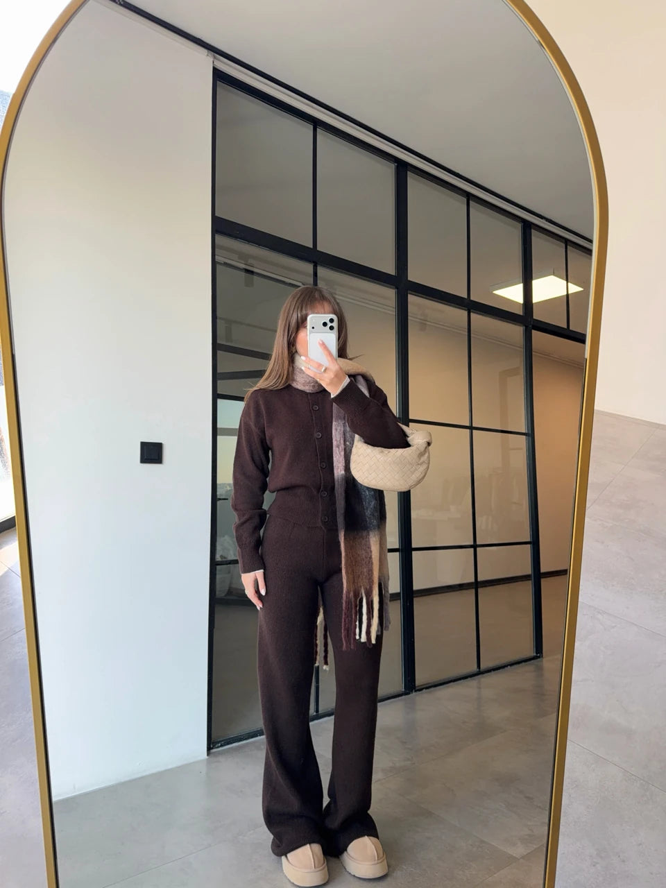 Cocoon Knit Set in Brown