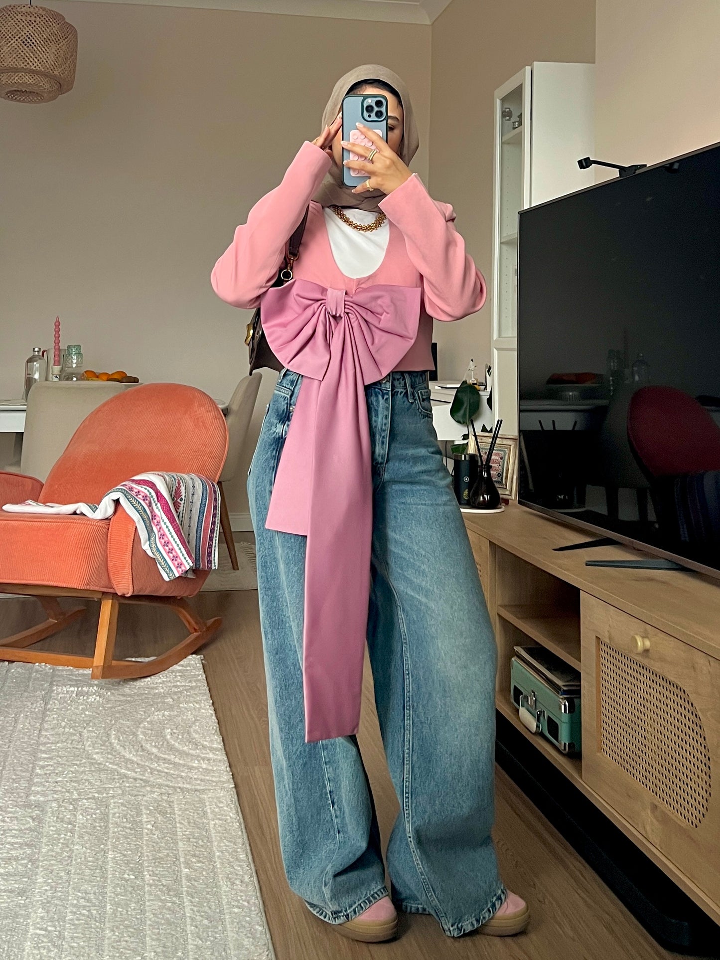 Rosé Bow Blazer