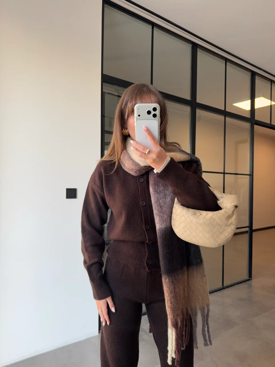 Cocoon Knit Set in Brown