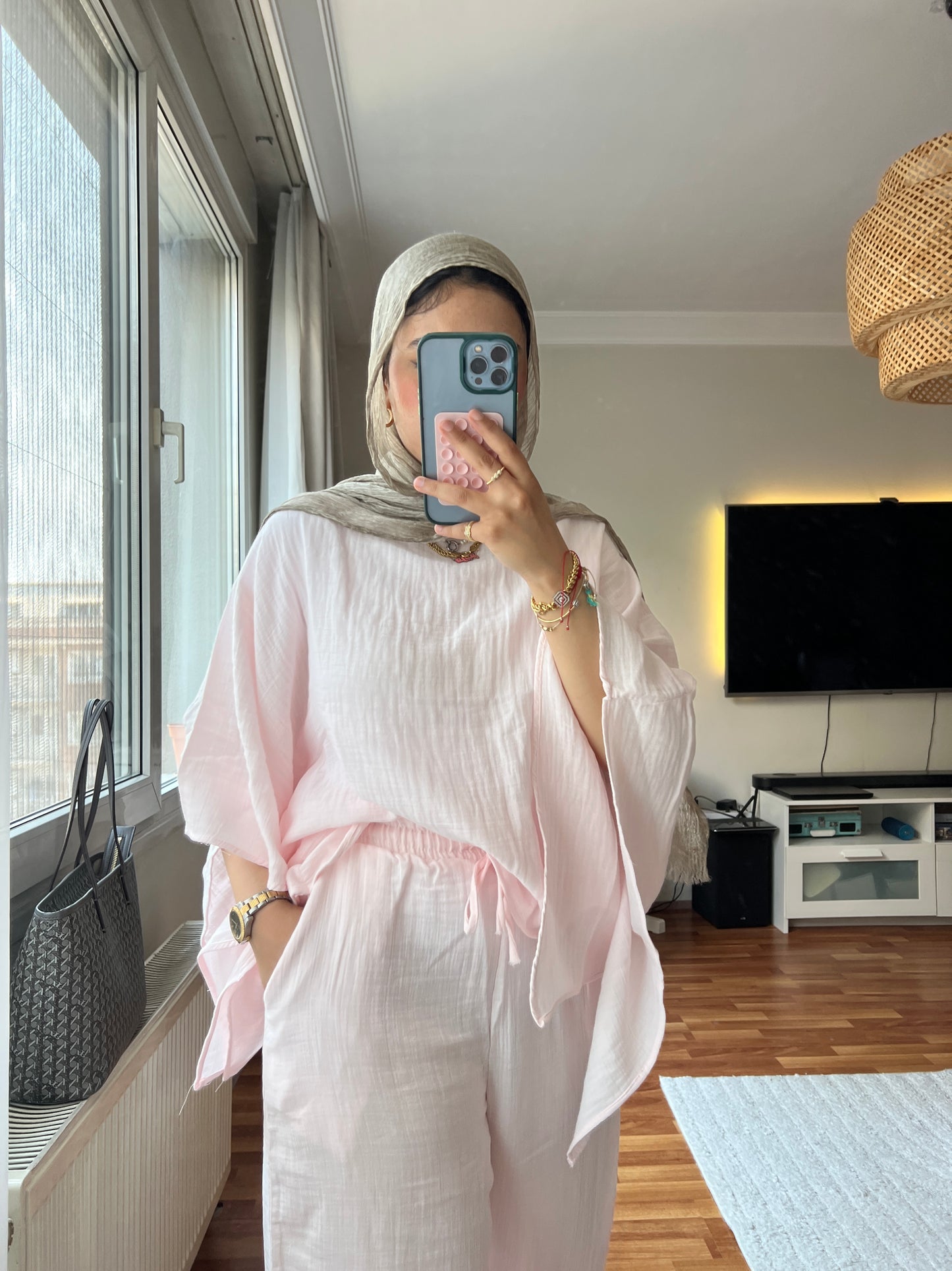 Linen Grace Set in powder pink