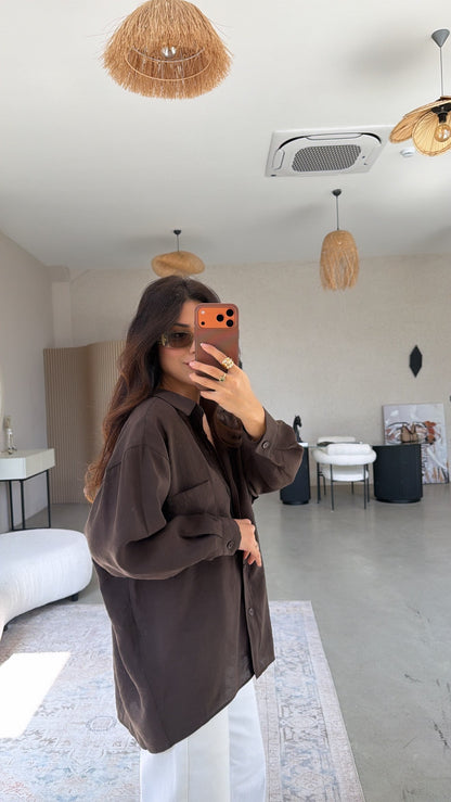 Flowy Modal Shirt – Mocha Brown