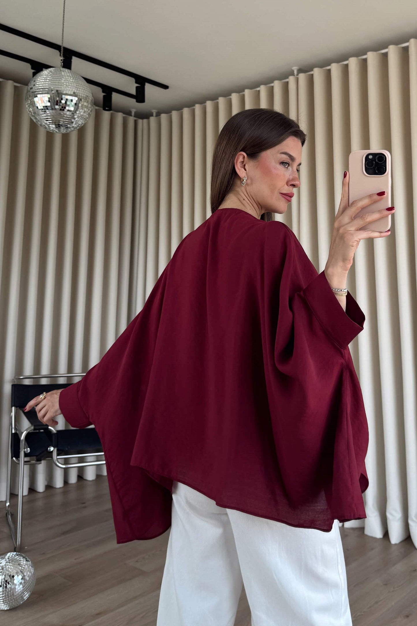 Flowy Layered Blouse in burgundy