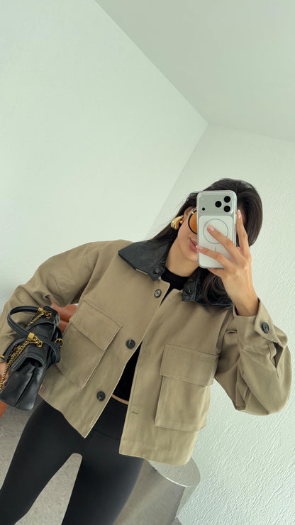 Detachable Leather Collar Jacket