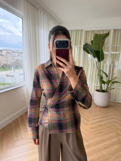 Contour Wrap Shirt Olive Mix