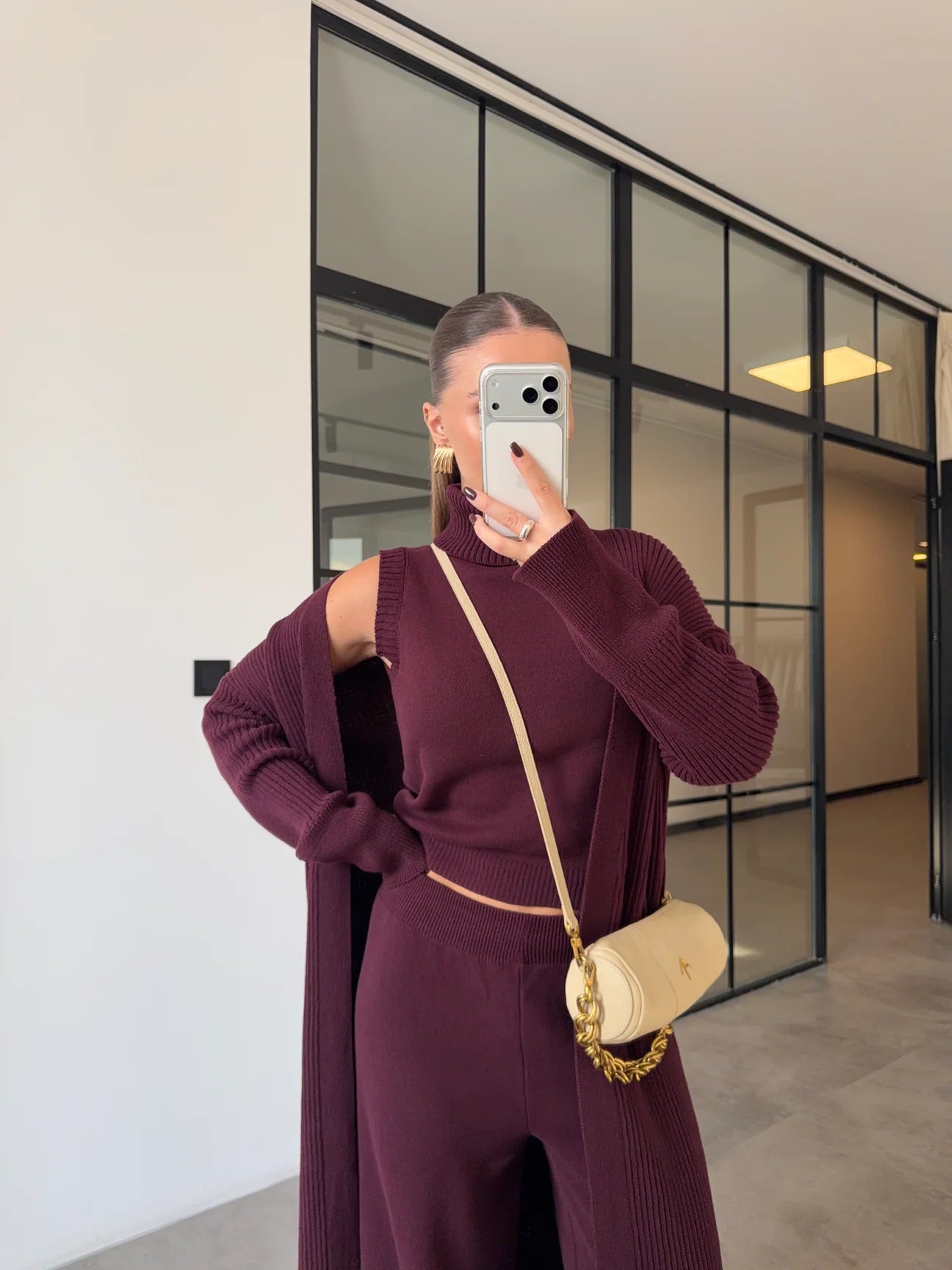 Burgundy Lounge Knit Set