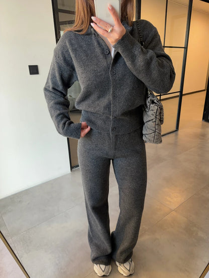 Cocoon Knit Set in Grey