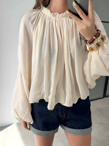 Silken Linen Glow Blouse