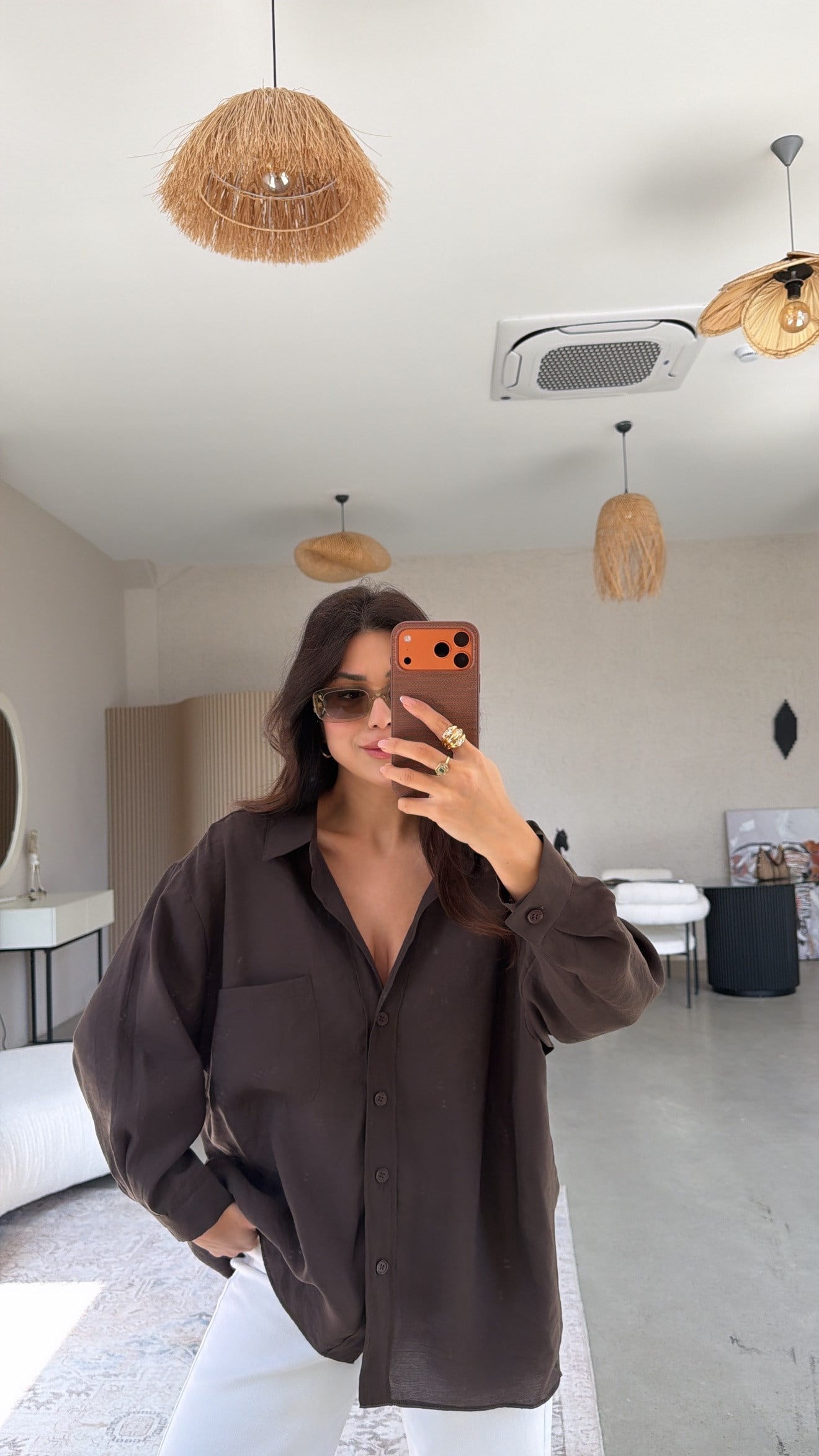 Flowy Modal Shirt – Mocha Brown