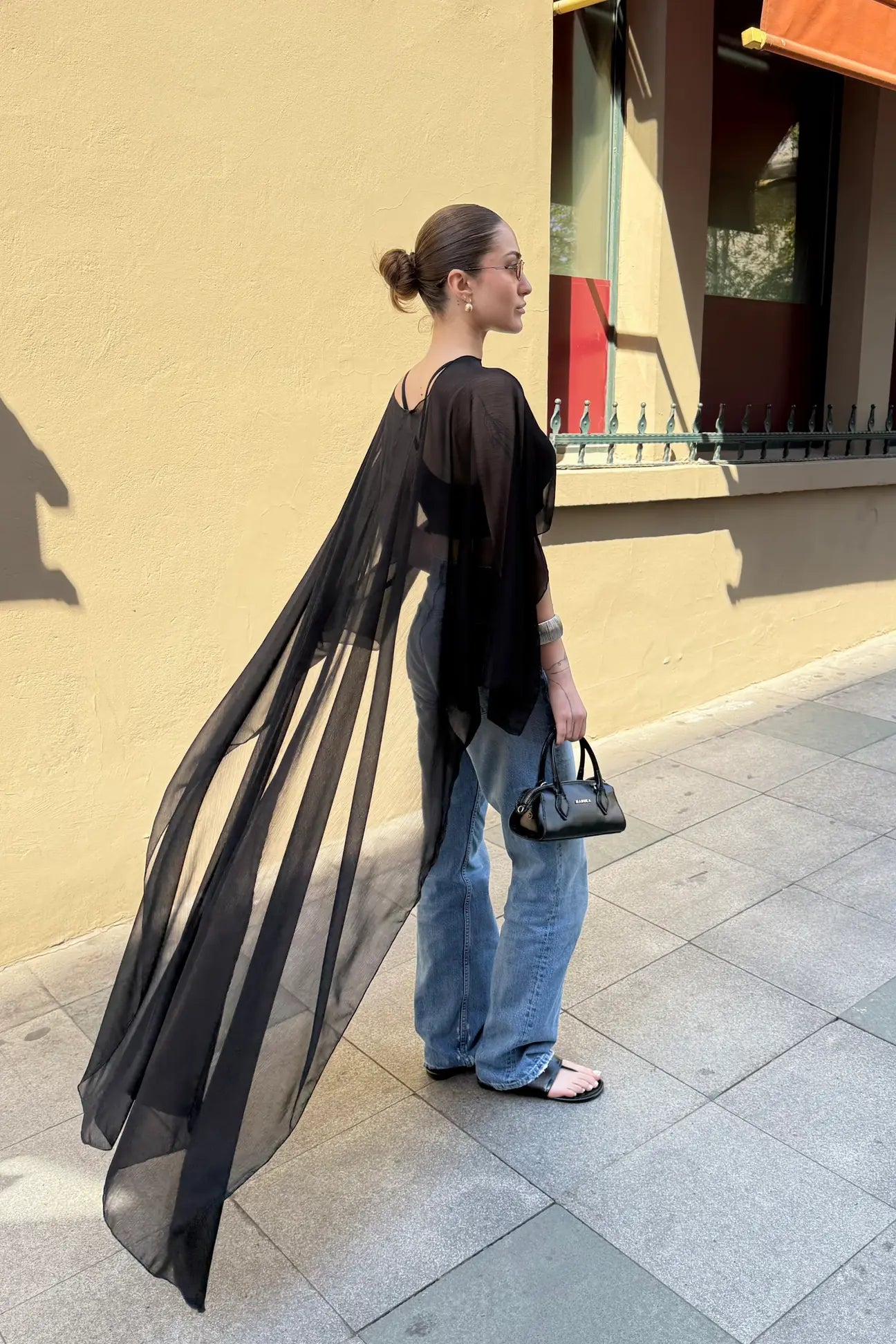Noir Veil Cape Top