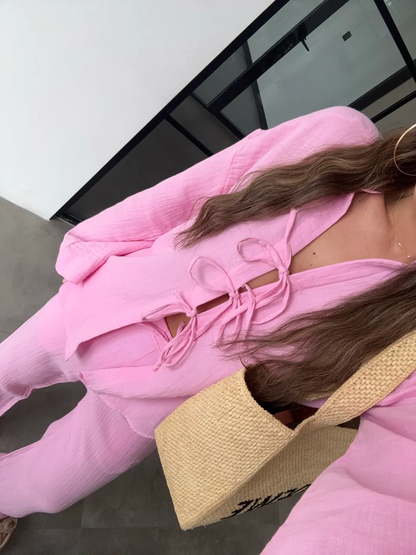 Tied set in pink
