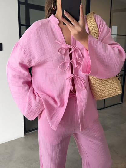 Tied set in pink