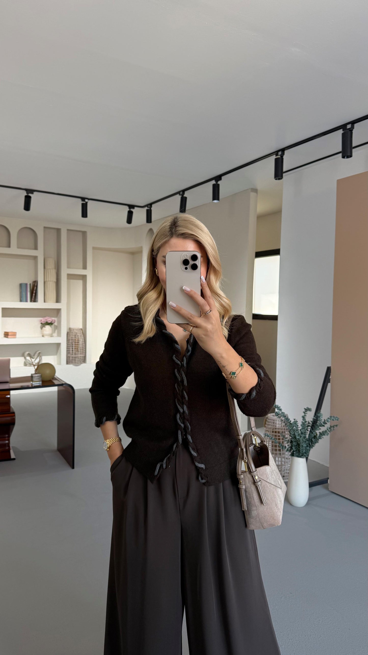 Braided Edge Knit Cardigan