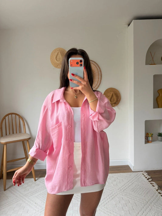 Flowy Modal Shirt – Soft Pink