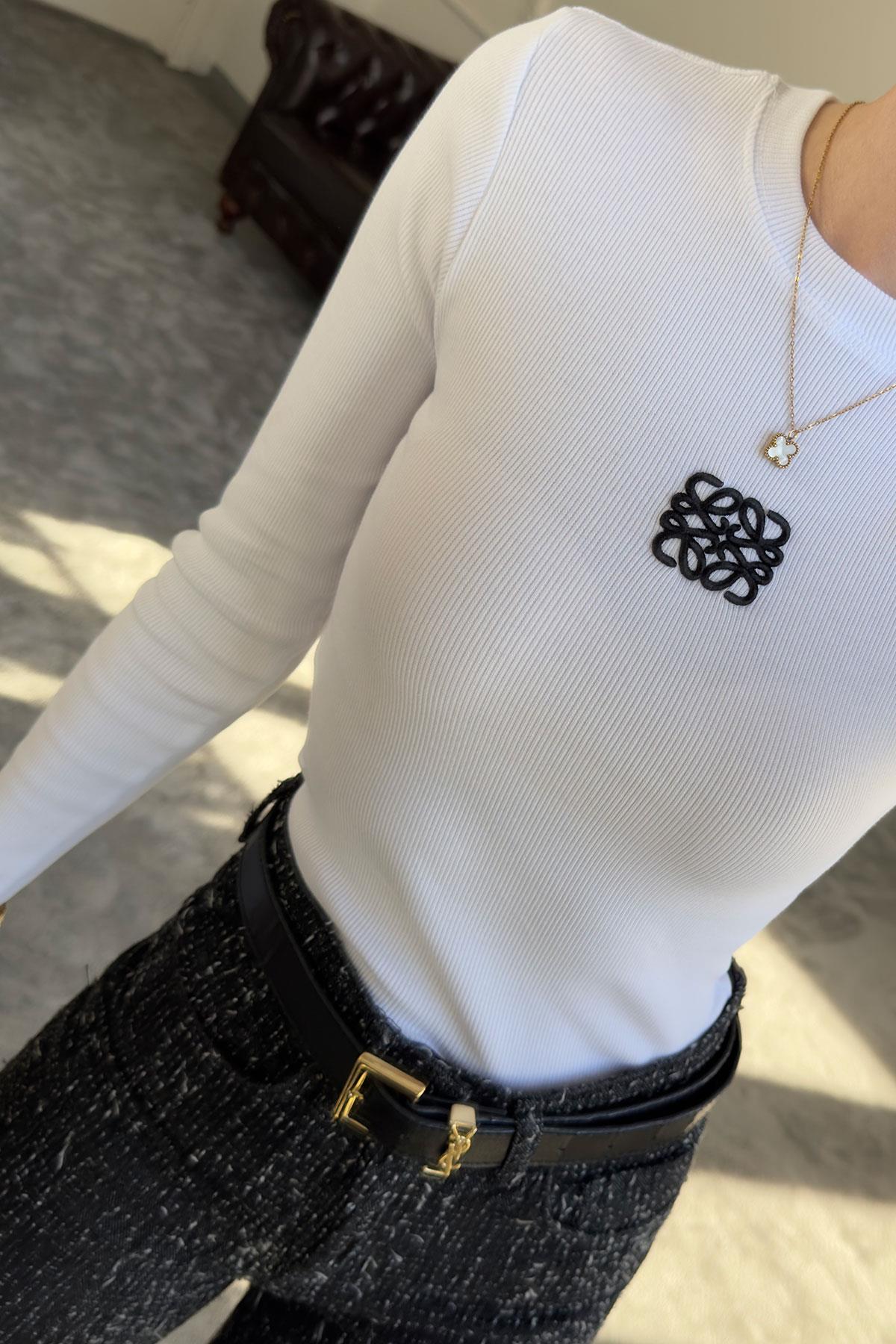 White Ribbed Cotton Top