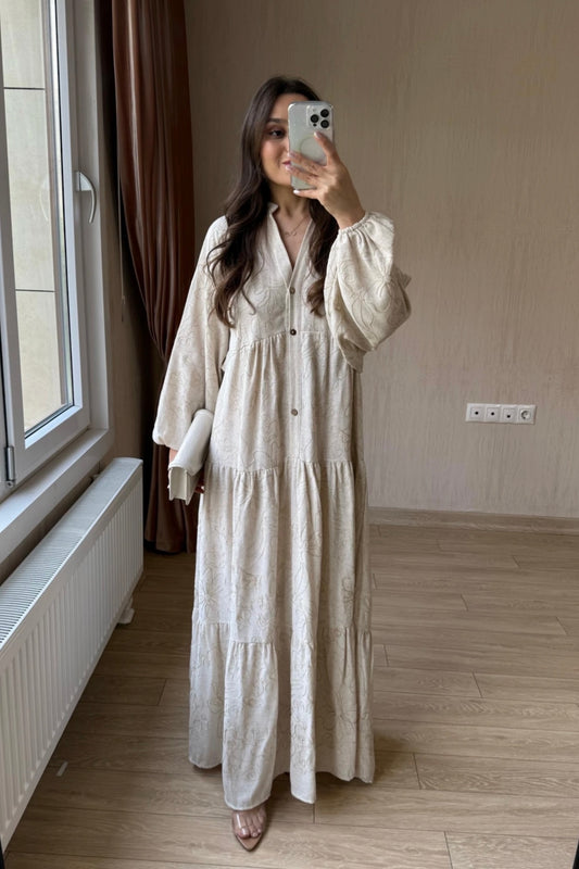 Embroidered linen dress